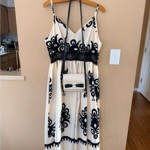 Elegant Black and Cream Dress